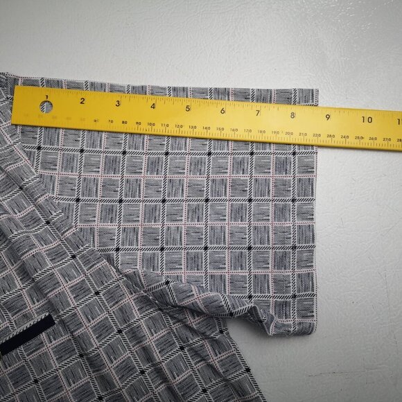 2 / $30.00 - NWOT Sergio Louis Men's Navy White & Red Square Pattern Polo Shirt - Picture 7 of 8